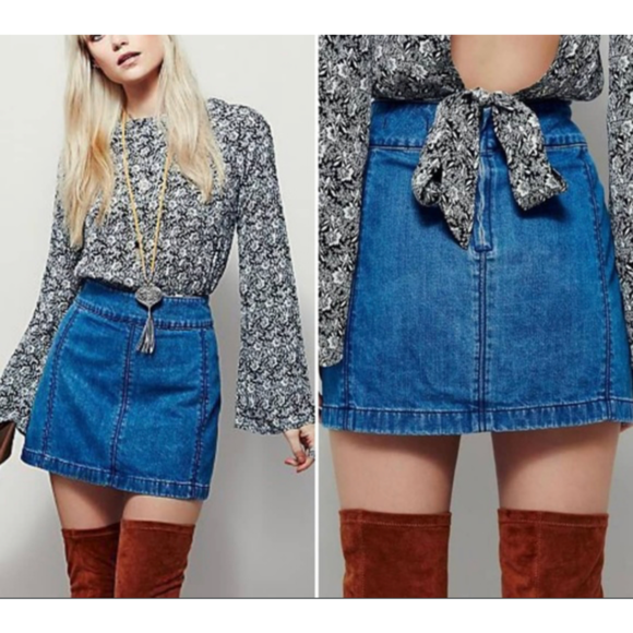 Free People Dresses & Skirts - Free People denim mini skirt